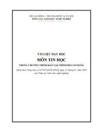 Image of Tài liệu môn Tin học trình độ Cao đẳng