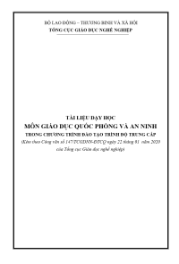 Image of Tài liệu môn Giáo dục quốc phòng và An ninh trình độ Trung cấp