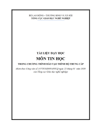 Image of Tài liệu môn Tin học trình độ Trung cấp